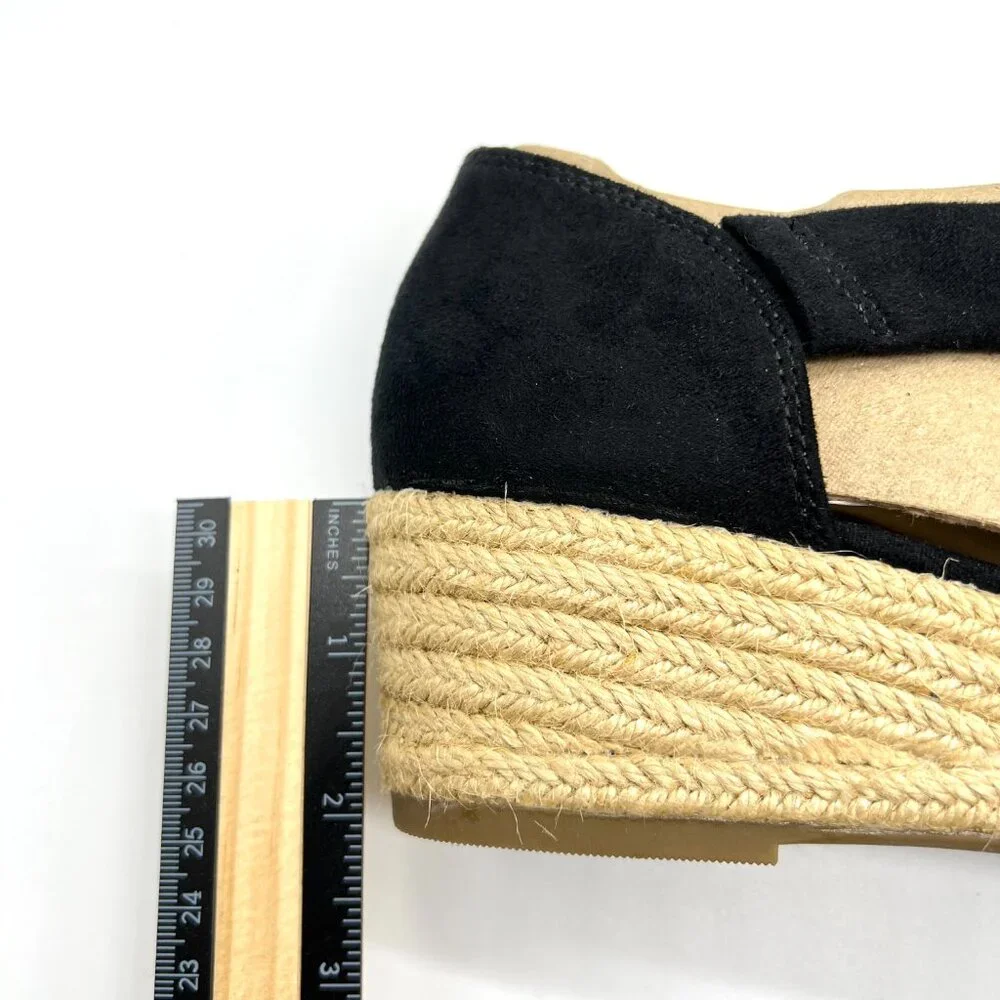 Lifestride Womens Size 9‎ Siesta Black Espadrilles Wedges Sandals Shoes